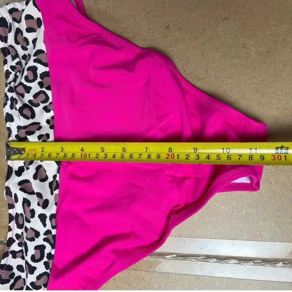 NWT Show Your Beauty Hot Pink Cheetah Print Bikini Size Large - Picture 6 of 9